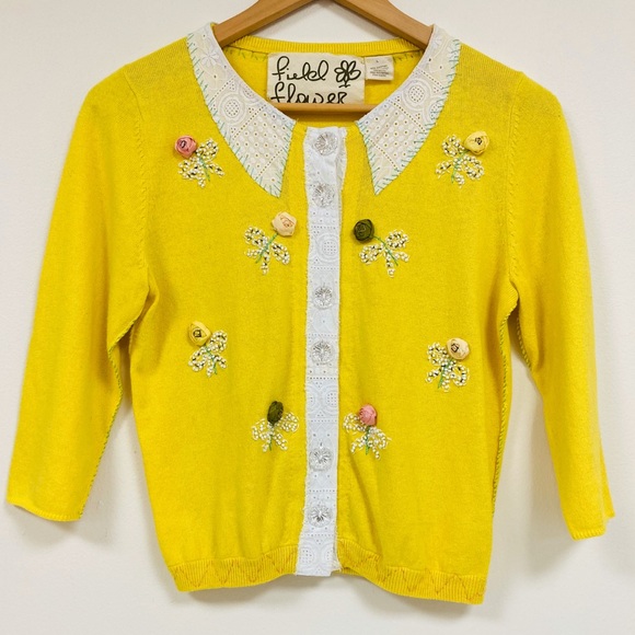 Anthropologie Field Flower Cardigan 